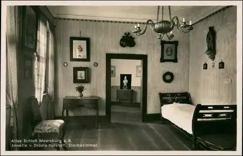 Ansichtskarte Meersburg Sterbezimmer Schloß 1937