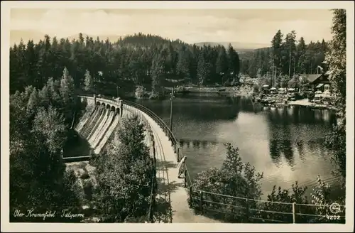 Postcard Krummhübel Karpacz Talsperre, Restaurant 1932