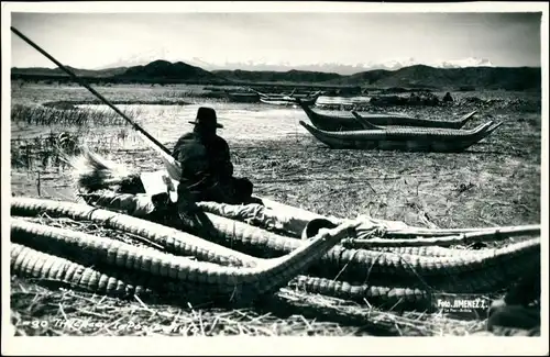 Postcard Copacabana (Bolivien) Schifbbote Titicacasee 1930