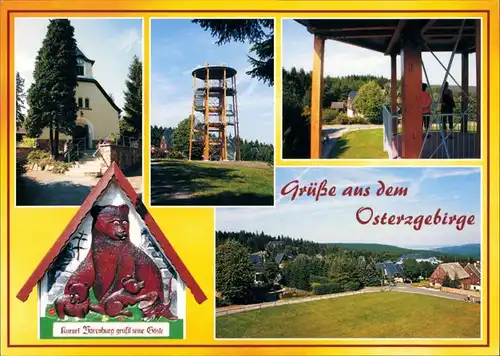 Altenberg (Erzgebirge) Traukapelle, Aussichtsturm, Blick vom Aussichtsturm 1995