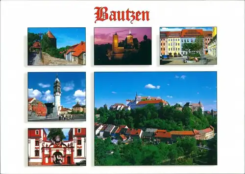 Ansichtskarte Bautzen Budyšin Alte Wasserkunst, Markt, Panorama, Turm 1995