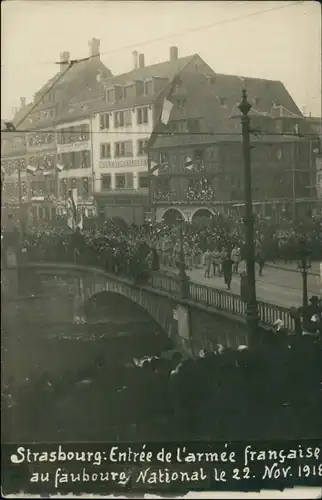 Straßburg Strasbourg Entree de armee fracaise WK1 1918 Privatfoto