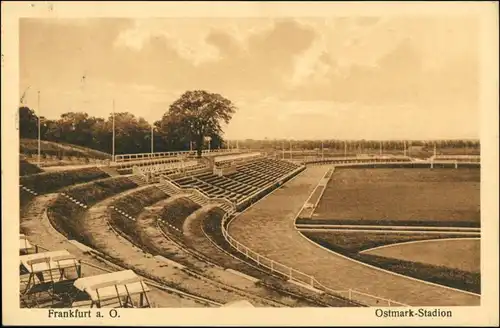 Słubice Frankfurt(Oder): Dammvorstadt/Gartenstadt Ostmarkstadion  Tribünen 1928