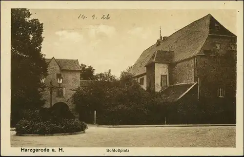 Ansichtskarte Harzgerode Schloßplatz 1926