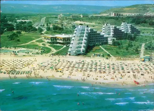 Albena Албена Luftbild Strand und Die Hotels 1978