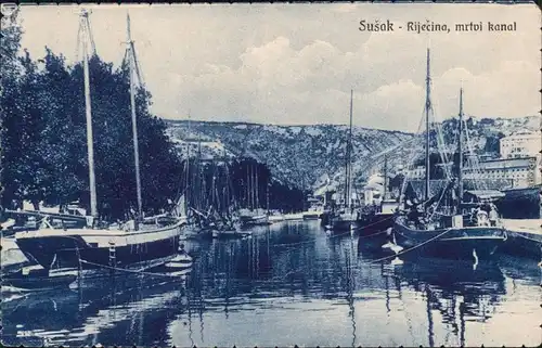 Susak-Rijeka Sušak Fiume/Reka Rijecina, mrtvi kanal 1925
