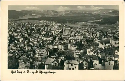 Postcard Gablonz (Neiße) Jablonec nad Nisou Stadtblick 1934