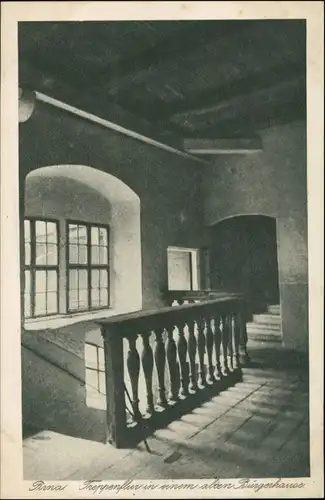 Ansichtskarte Pirna Streppenhaus in einem alten Bürgerhaus 1928