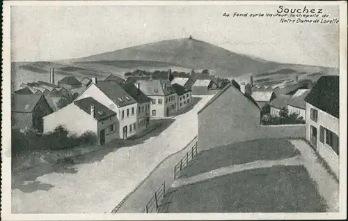 CPA Souchez Au fond sur la Hauteur de Notre Same de Lorette 1913