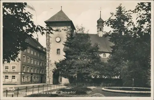 Ansichtskarte Villingen-Schwenningen Straßenpartie am Bickentor 1935