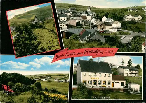 Hallschlag Mehrbild-Gruss-AK Hallschlag Eifel mit Kaufhaus Klein 1975