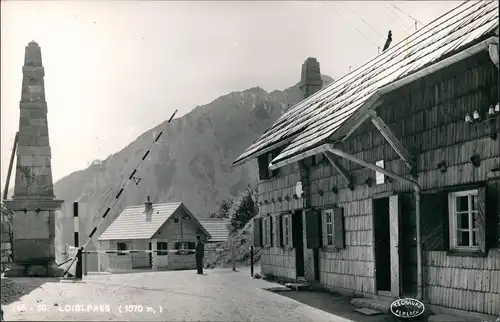 Postcard Bled Veldes Loiblpass Grenze Grenzstein Grenzhütte 1958