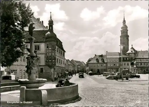 Ansichtskarte Bad Königshofen im Grabfeld Marktplatz, Auto LKW 1966