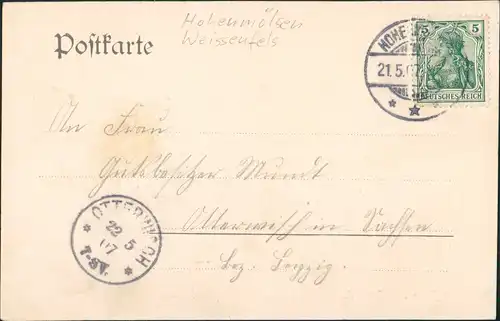 Ansichtskarte Zembschen-Hohenmölsen Keutschen Grunert's Gasthaus 1907