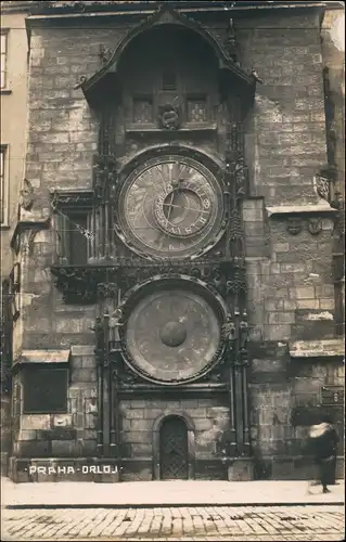 Postcard Prag Praha Altes Gebäude Uhr Portal Eingang Orloj 1926