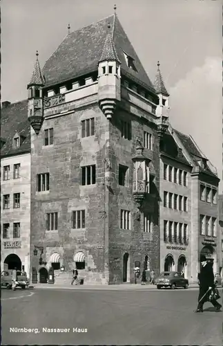 Nürnberg Nassauerhaus Strassen Partie Nassauer Haus, Auto, Personen 1960