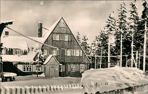 Altenberg (Erzgebirge) Waldschänke "Altes Raupennest" Wirtschaft im Winter 1965