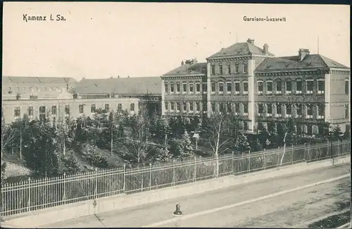 Kamenz Kamjenc Garnison-Lazarett Strassen Partie am Krankenhaus 1910