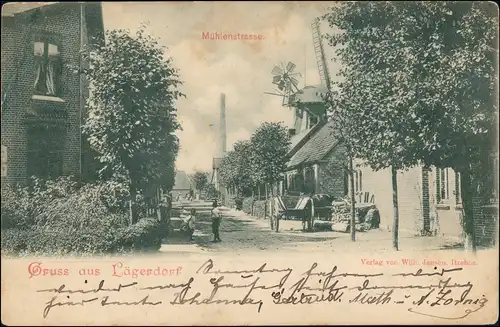 Lägerdorf (Kr. Steinburg)-Breitenburg Mühlenstrasse - Windmühle 1905