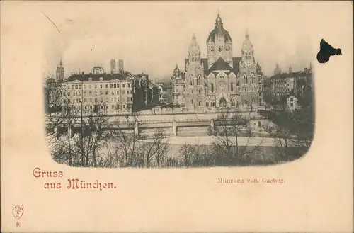 Ansichtskarte München Panorama Gasteig Kirche 1910