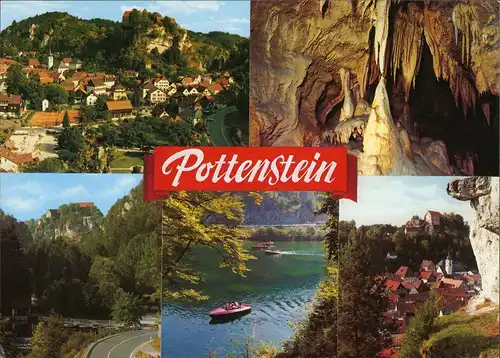 Pottenstein Mehrbild-AK mit Teufelshöhle (Fränkische Schweiz) 1980