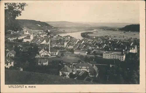 Ansichtskarte Waldshut-Tiengen Stadt mit Fabrik 1922