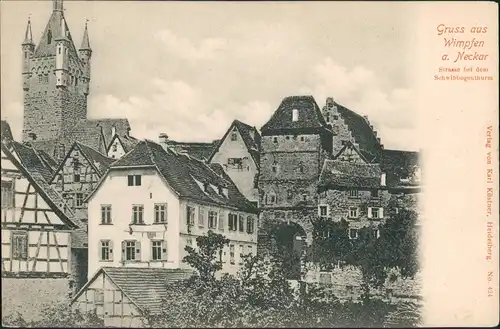 Ansichtskarte Bad Wimpfen Strassen Partie bei dem Schwibbogen-Turm 1900