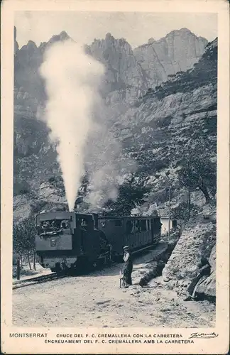 Postales Monistrol de Montserrat Eisenbahn Cremallera La Carretera 1932