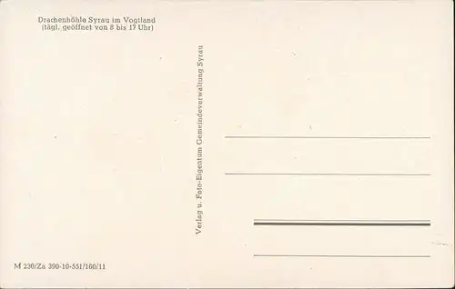 Ansichtskarte Syrau (Vogtland) Drachenhöhle (Syrau) 1961