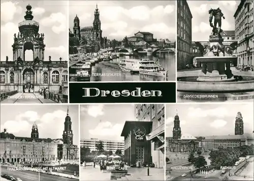 Ansichtskarte Dresden Dampfer, Altmarkt, Ring Cafe 1972