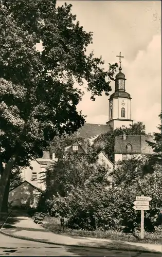 Ansichtskarte Pausa (Vogtland)-Pausa-Mühltroff Straßenpartie - Kirche 1960