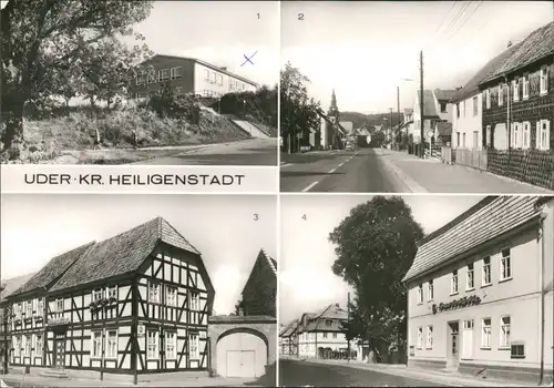 Ansichtskarte Uder 4 Bild - Straße, Erholungsheim 1987