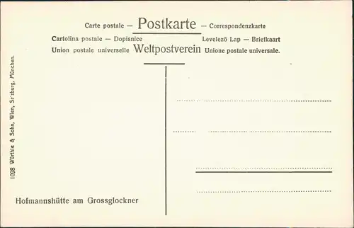 Zell am See Hofmannshütte am Grossglockner, Berg-Wanderer Berghütte Alpen 1910