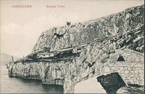 Gibraltar Europa Point mit Signalstation, Vintage Postcard Cumbo 1905