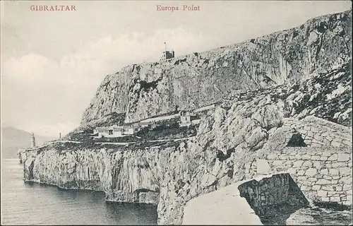 Gibraltar Panorama Signalstation am Europa Point Vintage Postcard 1905