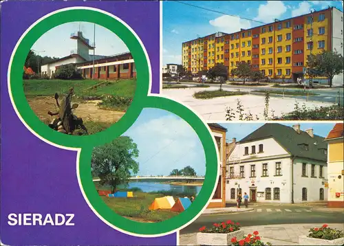 Schieratz Sieradz Stadtteilansichten Mehrbild-AK u.a. Wohnsiedlung 1980