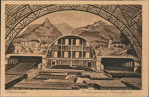 Oberammergau Passionstheater/Passionsspielhaus - Künstlerkarte 1924