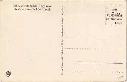 Ansichtskarte Schledehausen-Bissendorf NSV Mütterheim - Foyer 1936