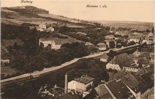 Ansichtskarte Kamenz Kamjenc Straßenpartie, Überblick Hutberg 1912 #