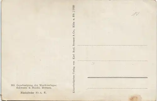 Ansichtskarte Braubach Künstlerkarte - Liedkarte Mann 1925