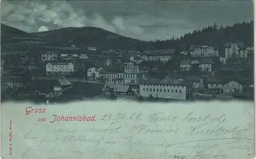 Postcard Johannisbad Janské Lázně Stadt Mondschein 1902