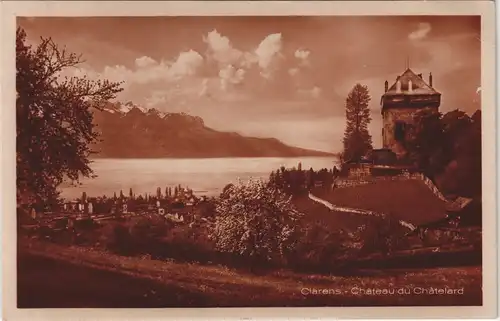 Ansichtskarte Montreux (Muchtern) Château du Châtelard, Fotokarte 1923