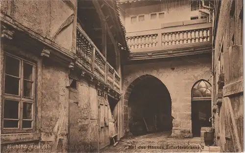 Ansichtskarte Mühlhausen (Thüringen) Erfurterstrasse 2 - Hof 1911