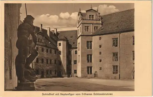 Ansichtskarte Torgau Schloss Hartenfels - Neptunfigur Schloß 1922