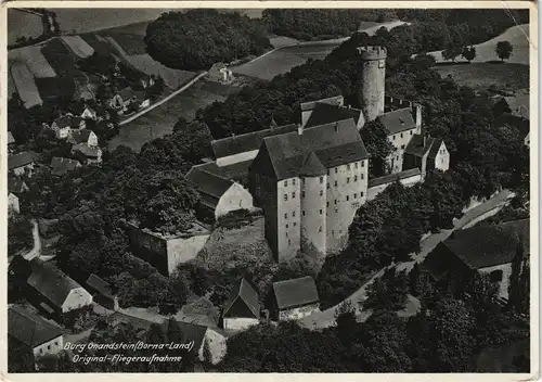 Ansichtskarte Borna Luftbild Burg Gnadstein 1934