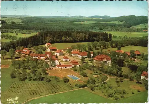 Ansichtskarte Isny Luftaufnahme Ortsansicht & Schloßhotel Sonne 1961