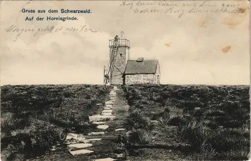 Seebach Aussichtsturm Hornisgrinde Gruss aus d. Schwarzwald 1909