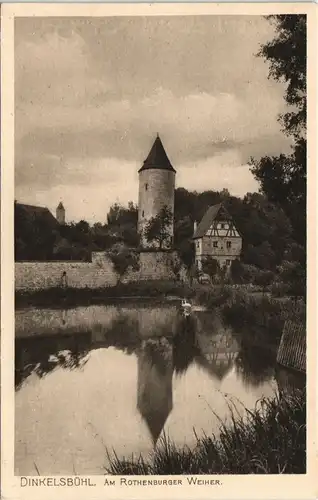 Ansichtskarte Dinkelsbühl Partie AM ROTHENBURGER WEIHER 1920
