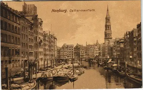 Ansichtskarte Hamburg Catharinenfleth 1909