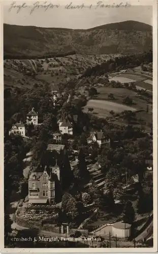 Ansichtskarte Gernsbach Panorama-Ansicht, Murgtal, Partie am Kurhaus 1932